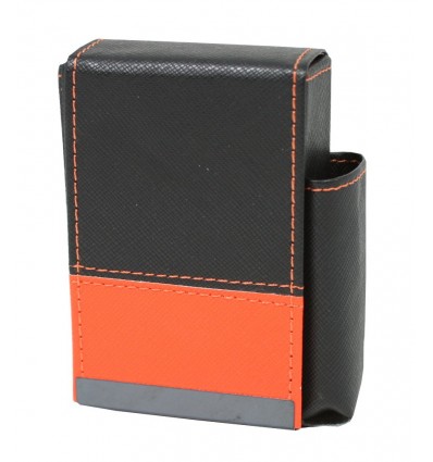 Pouzdro na krabičku cigaret kožené černo-oranžové 8500023