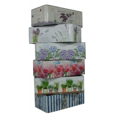 Plechová krabička na tissue Tulipány