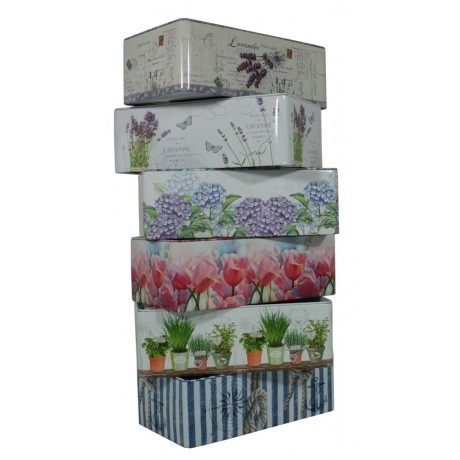 Plechová krabička na tissue Tulipány