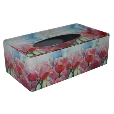 Plechová krabička na tissue Tulipány