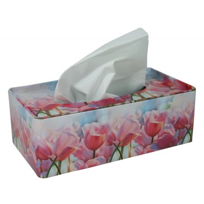 Plechová krabička na tissue Tulipány