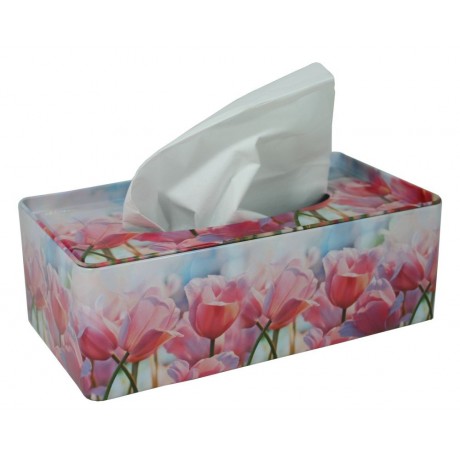Plechová krabička na tissue Tulipány