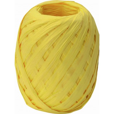 Papírová stuha vázací 30m - Raffia žlutá 10
