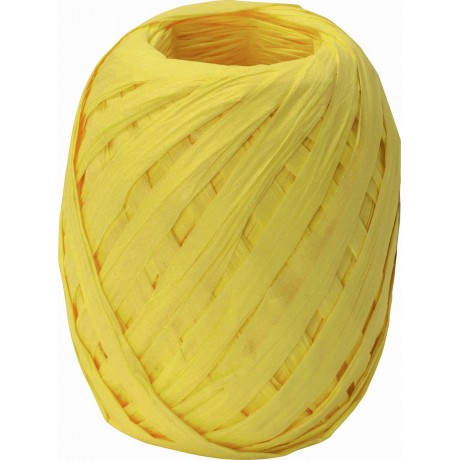 Papírová stuha vázací 30m - Raffia žlutá 10