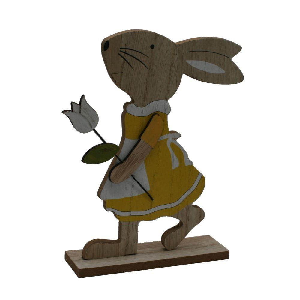 Zajíček v šatičkách dřevěný žlutý 24cm 4000075 Zajíček v šatičkách dřevěný žlutý 24cm 4000075