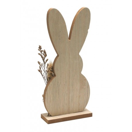 Zajíček dřevěný bílý dekor 24,5cm 4000083