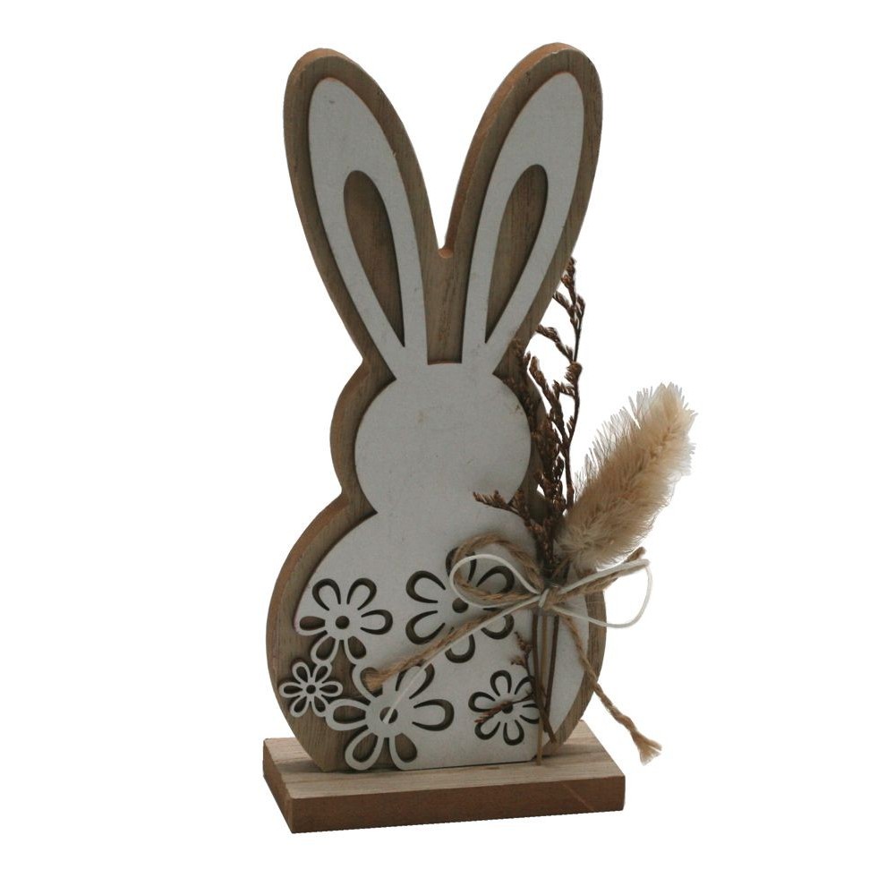 Zajíček dřevěný bílý dekora 19cm 4000084 Zajíček dřevěný bílý dekora 19cm 4000084