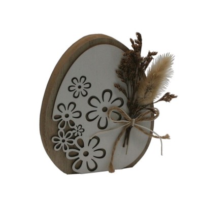 Vajíčko dřevěné bílý dekora 13,5cm 4000085