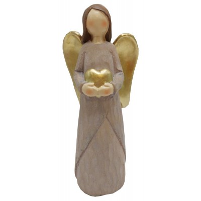 Keramický anděl se srdcem 15cm 3130050B