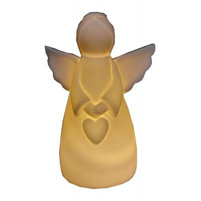 Porcelánový anděl svítící LED 16,5cm 3130052A
