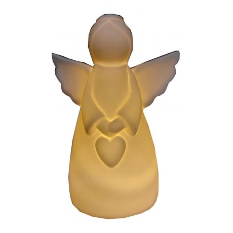 Porcelánový anděl svítící LED 16,5cm 3130052A