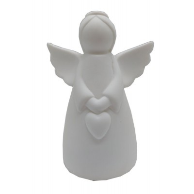 Porcelánový anděl bílý svítící LED 12,5cm 3130052B