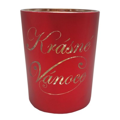 Svícen skleněný M Krásné Vánoce 9306107C