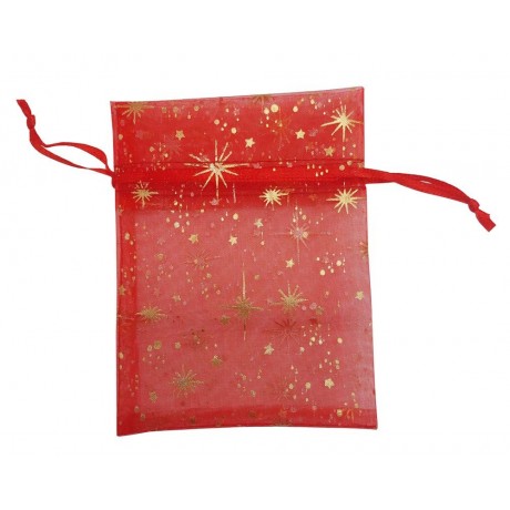Sáček organza červené hvězdy 8700057A