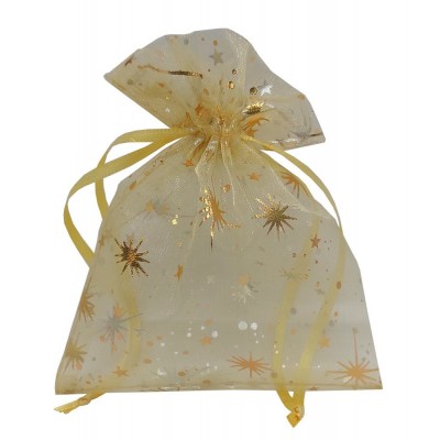 Sáček organza zlaté hvězdy 8700057B