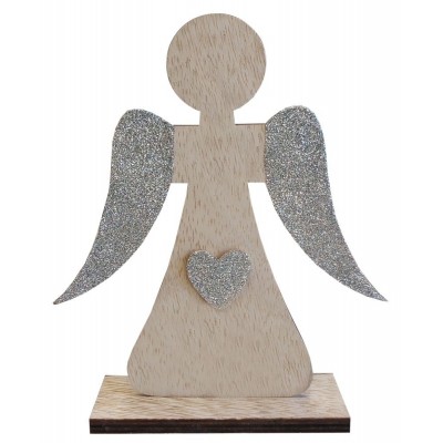 Dekorace anděl s hvězdou zlatý glitr 23 cm 2009252