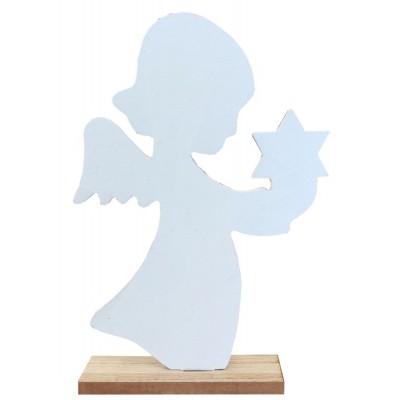 Dekorace anděl s hvězdou zlatý glitr 23 cm 2009252