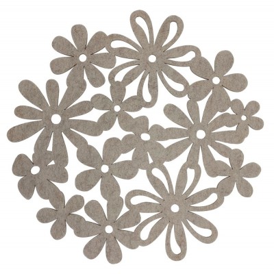 Prostírání filcové květy taupe 33cm  1000801A