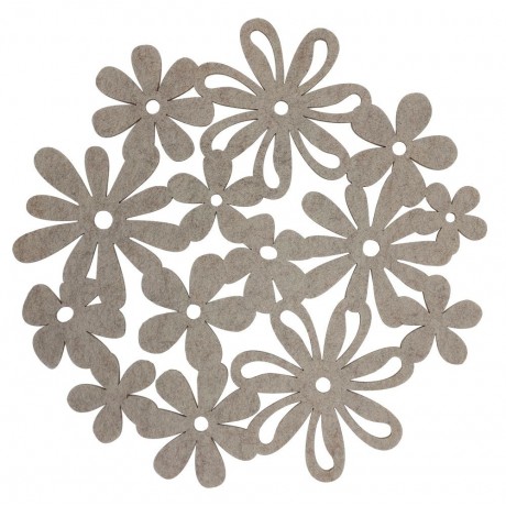 Prostírání filcové květy taupe 33cm  1000801A