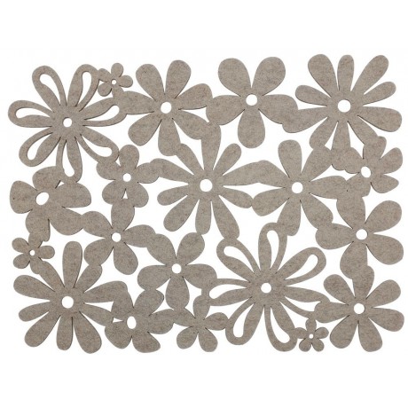 Prostírání filcové  květy taupe 40 * 30cm  1000801B