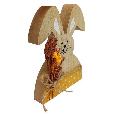 Zajíček s kytkou žlutý - 13cm 4000093
