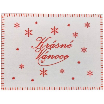 Prostírání filcové - Krásné Vánoce bílé 1000802A