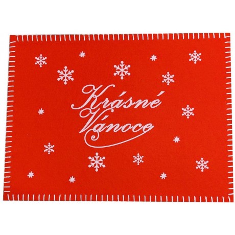 Prostírání filcové - Krásné Vánoce červené 1000802B