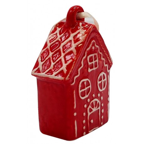 Závěsný keramický domek červený 7,5 x 5cm 3001429B