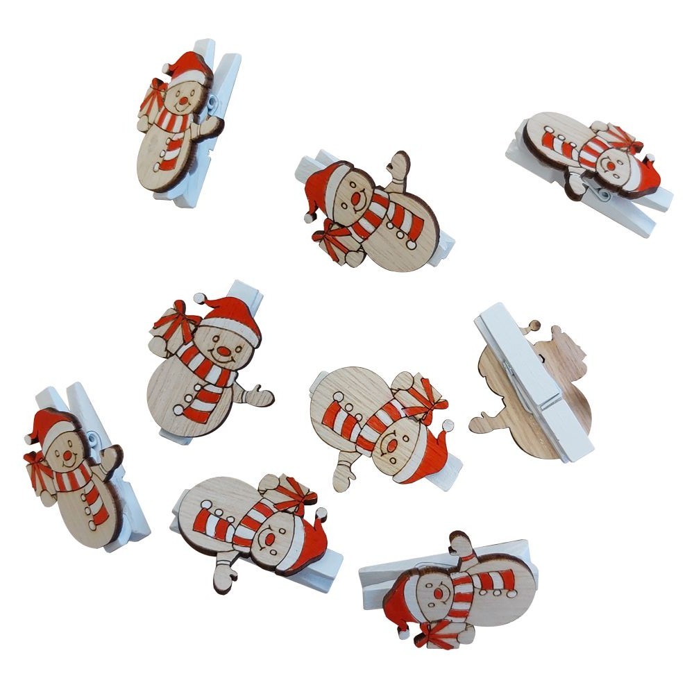 Kolíčky sněhuláci červení 9ks 3001812-1 Kolíčky sněhuláci červení 9ks 3001812-1