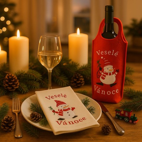 Taška na láhev filcová Veselé Vánoce 8647607