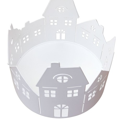 Svícen plechový domky průměr 11,5cm  9305105