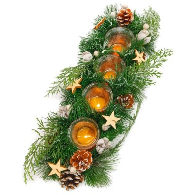Adventní svícen obdélník jehličí  3001212A