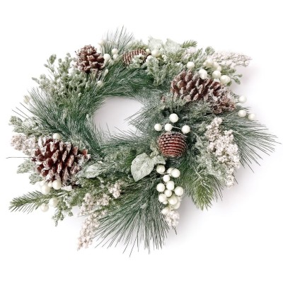 Vánoční věnec jehličí a jmelí 61cm 3001215