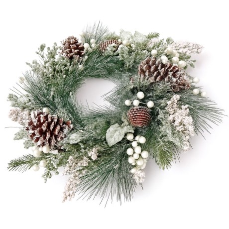 Vánoční věnec jehličí a jmelí 61cm 3001215