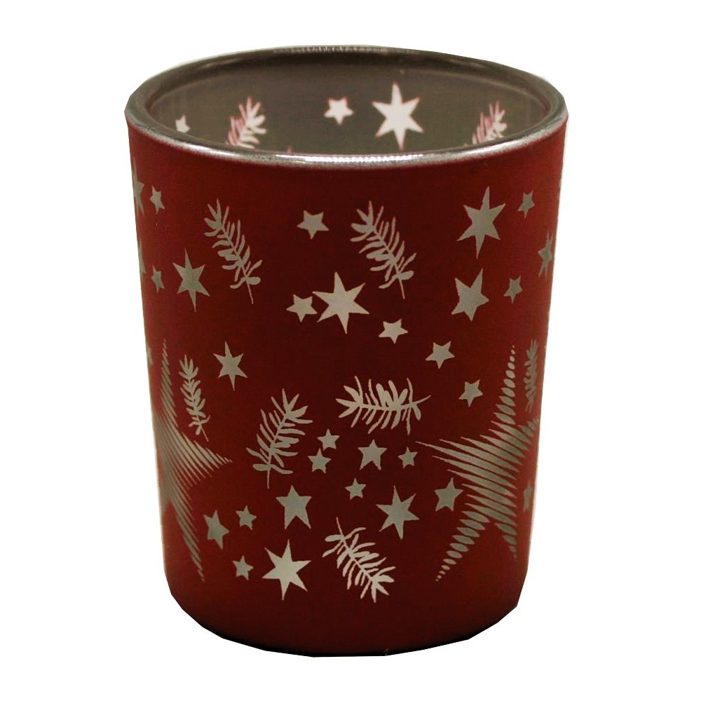 Svícen skleněný Vánoce M 8*7cm 9306080 Svícen skleněný Vánoce M 8*7cm 9306080