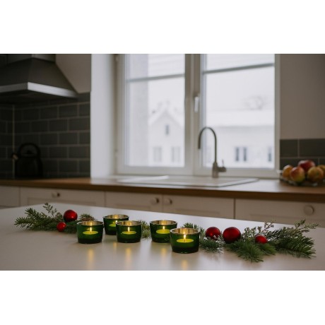 Svícen skleněný XS zelený 5*3cm 9306100