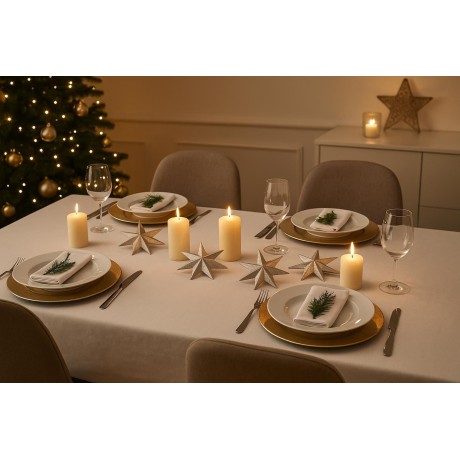 Hvězda stříbrná dřevěná závěsná 16cm 3001602B