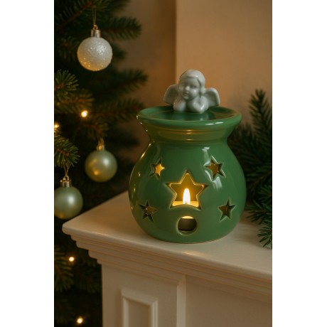 Aroma lampa zelená s andělem 13cm 9001150