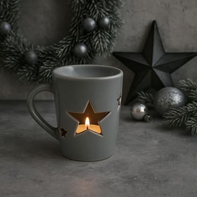 Goba Aroma lampa hrnek hvězda šedá