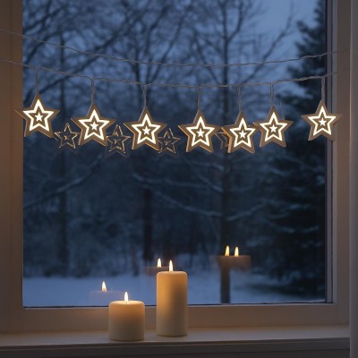 Svítící LED řetěz hvězdy 130cm / 10 hvězd 3002102