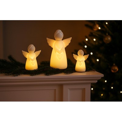 Porcelánový anděl svítící LED 16,5cm 3130052A