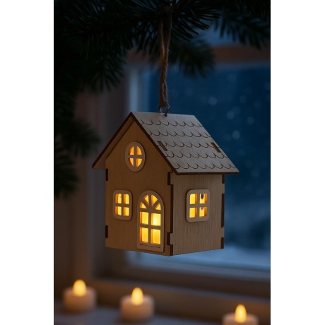 Domek dřevěný svítící LED 2009347A