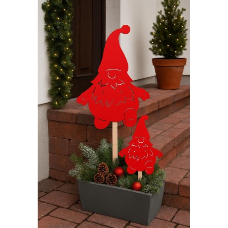 Dřevěný zápich skřítek 52cm 3002005A