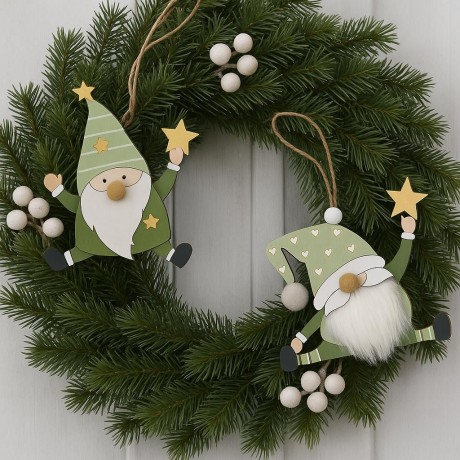 Závěsný skřítek vousatý zelený 10,5*14cm 3001123