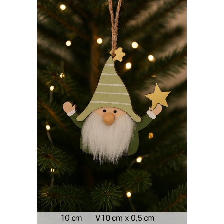 Závěsný skřítek vousatý zelený 10,5*14cm 3001123