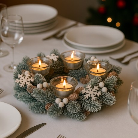 Adventní věnec vločky 35cm 3001204