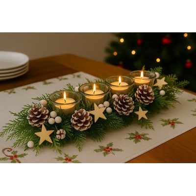 Adventní věnec jehličí 45cm 3001212A