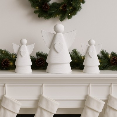 Keramický anděl bílý 21,5cm 3130049A