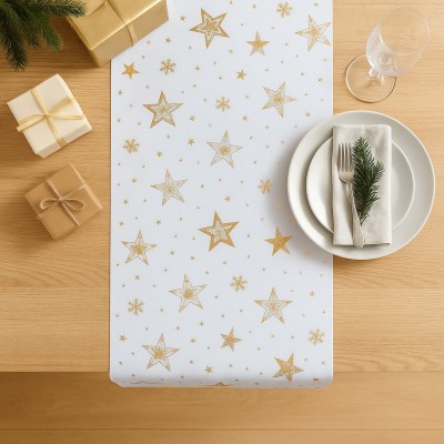 Běhoun sametový s hvězdami bílý 28cm x 3m 8701302D