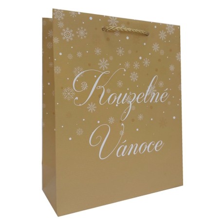 Kopie Vánoční dárková taška - Kouzelné Vánoce zlaté M 3ks 8610019-1
